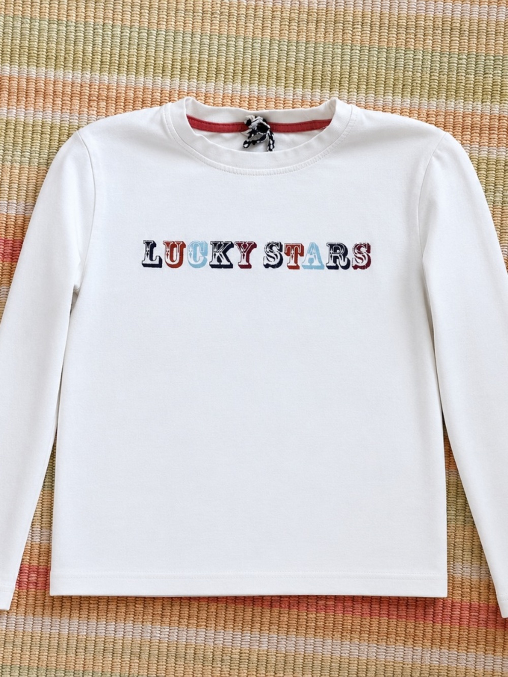 Turtledove London White 'Lucky Stars' Long Sleeve Tee